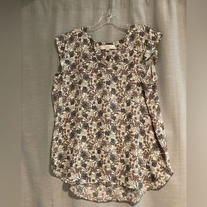 LOFT tank blouse with flutter sleeve, LARGE
